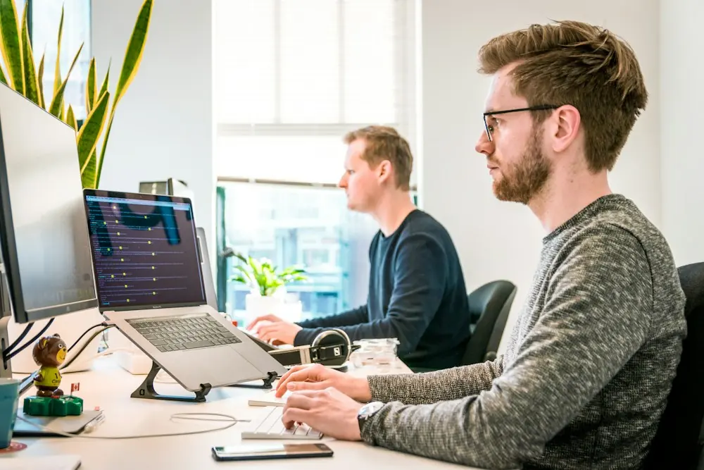 Publishers working at their screens